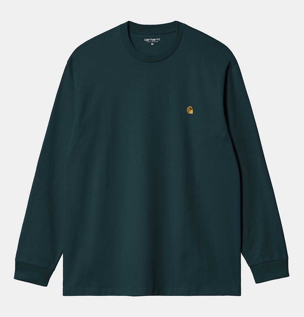 Carhartt WIP Long Sleeve Chase T-Shirt in Duck Blue