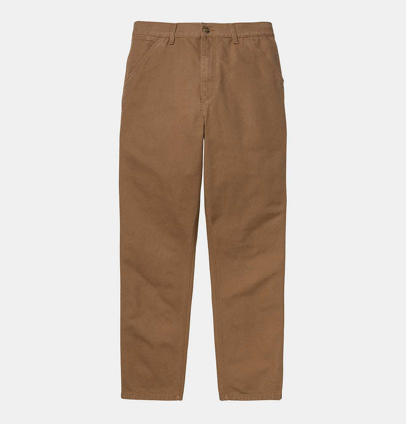 Carhartt WIP DOUBLE KNEE PANT - Trousers - hamilton brown rinsed/brown 