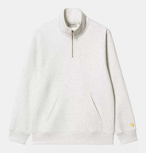 Carhartt WIP Chase Neck Zip Sweatshirt in Ash Heather