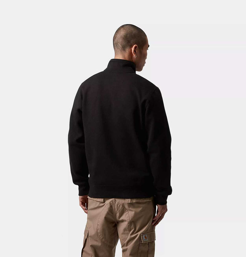 Carhartt WIP Chase Neck Zip Sweatshirt in Black