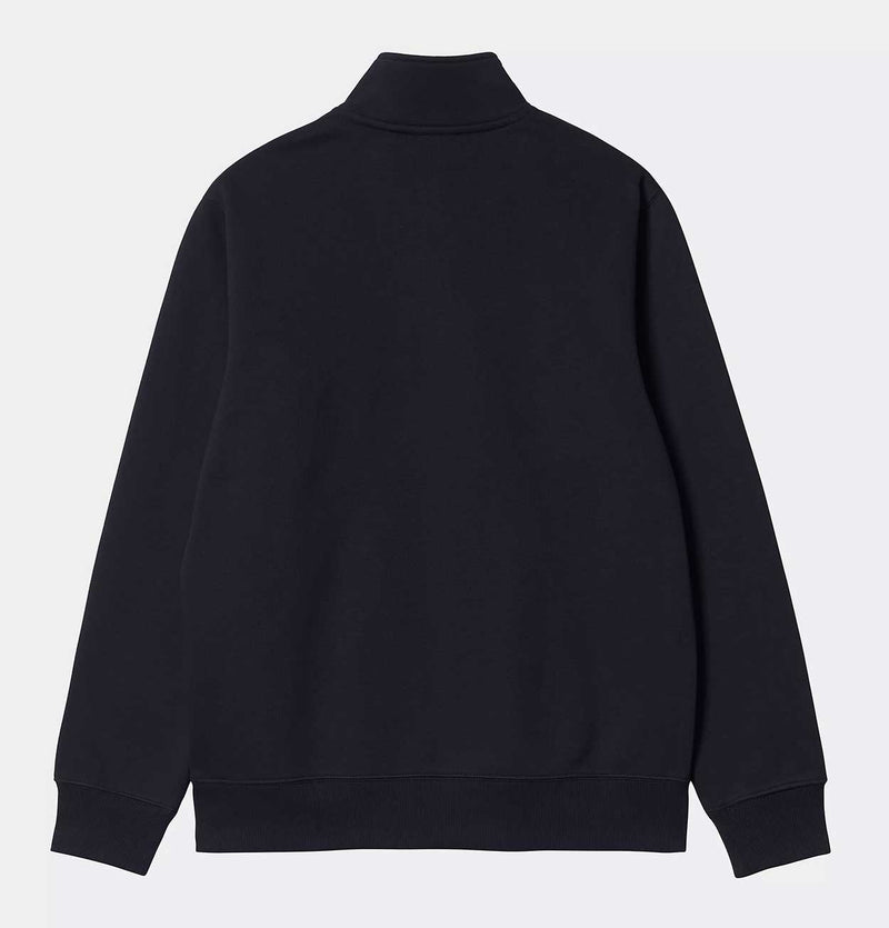 Carhartt WIP Chase Neck Zip Sweatshirt in Dark Navy