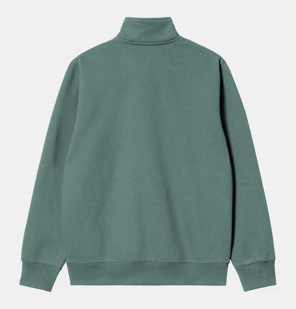 Carhartt WIP Chase Neck Zip Sweatshirt in Silver Pine