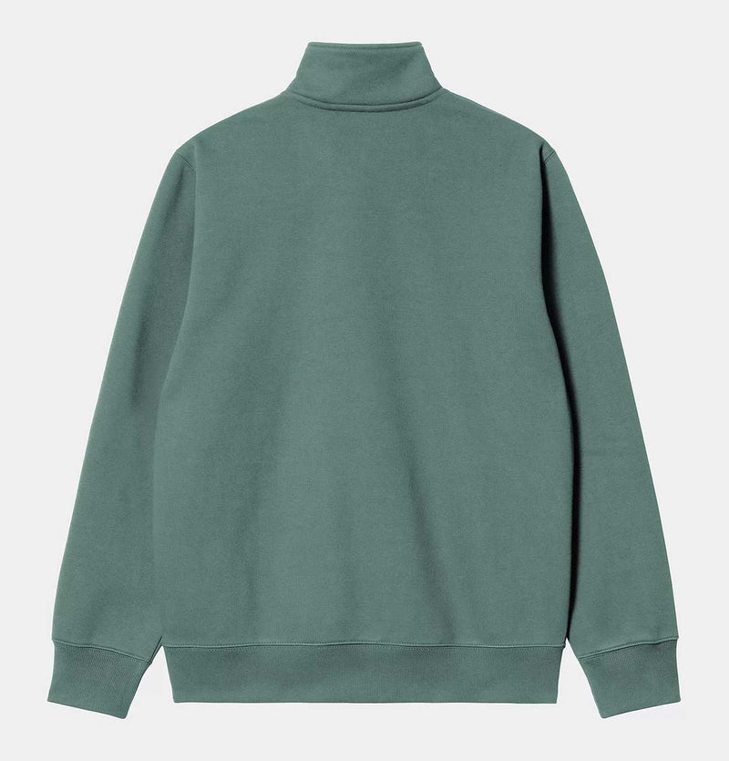 Carhartt WIP Chase Neck Zip Sweatshirt in Silver Pine