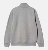 Carhartt WIP Chase Neck Zip Sweat in Grey Heather