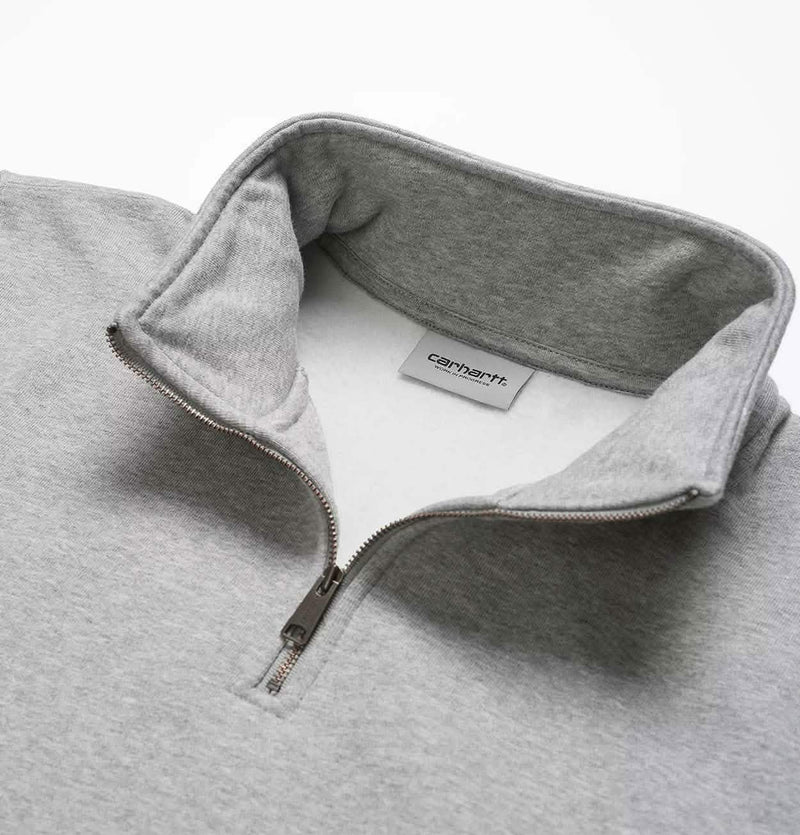 Carhartt WIP Chase Neck Zip Sweat in Grey Heather