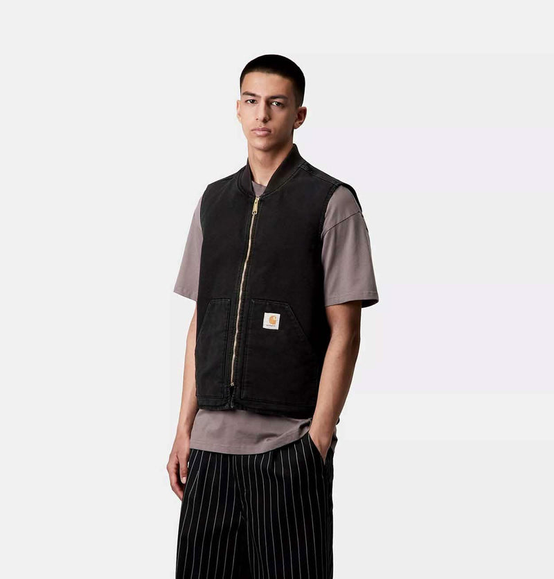 Carhartt WIP Classic Vest in Black Stone Canvas