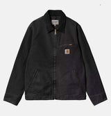 Carhartt WIP Detroit Jacket in Black Stone Canvas