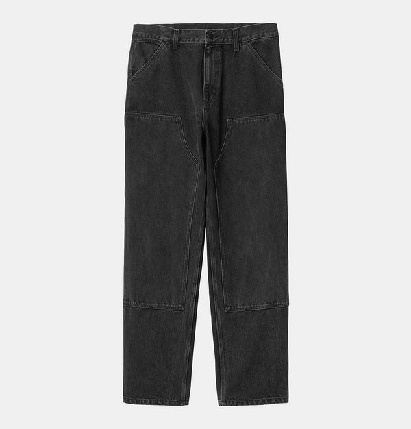 Carhartt WIP Double Knee Pant in Black Stone Washed