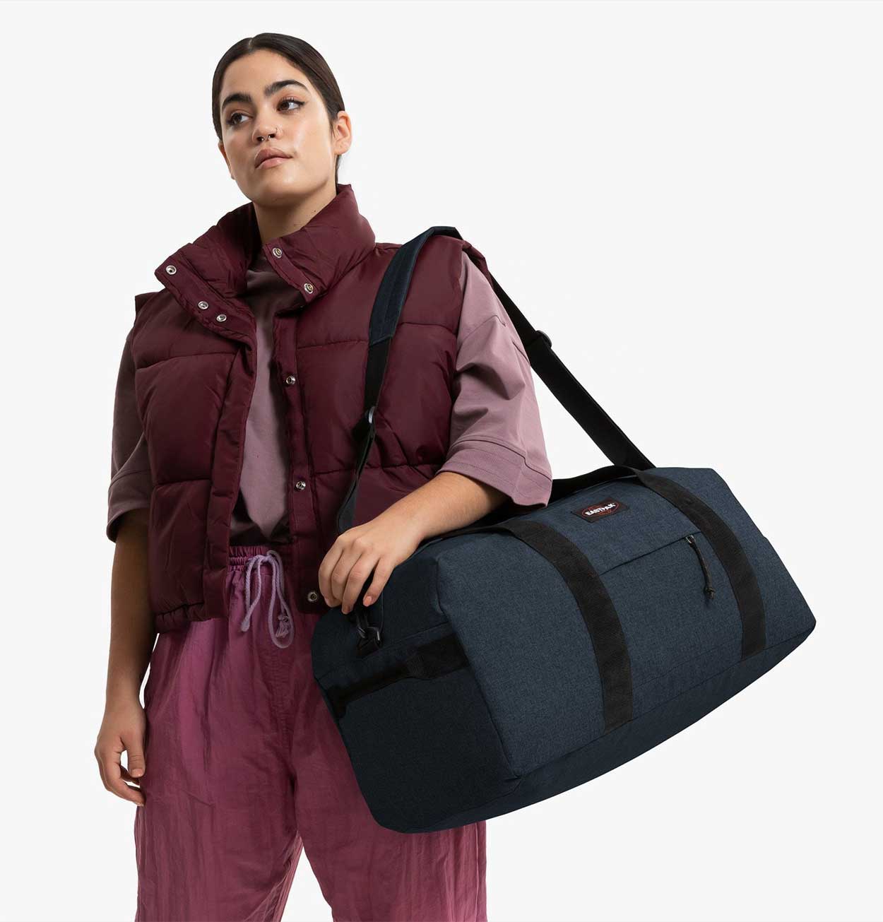 Eastpak Station+ Medium Duffle Bag in Triple Denim Blue