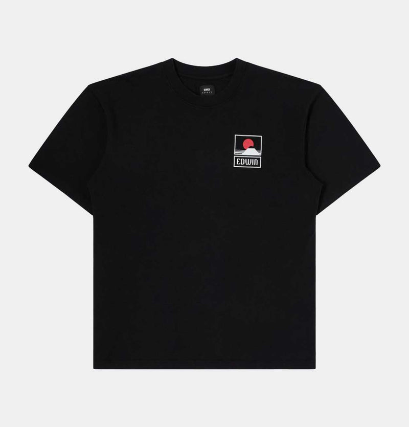 EDWIN Sunset on Mt Fuji T-Shirt in Black