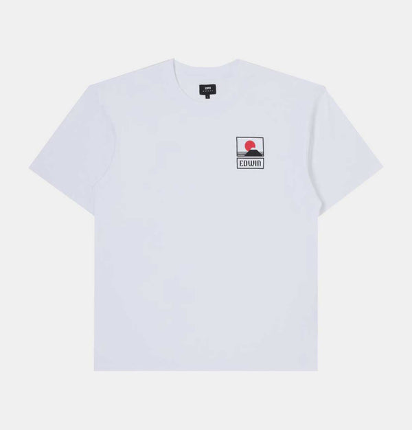 EDWIN Sunset on Mt Fuji T-Shirt in White