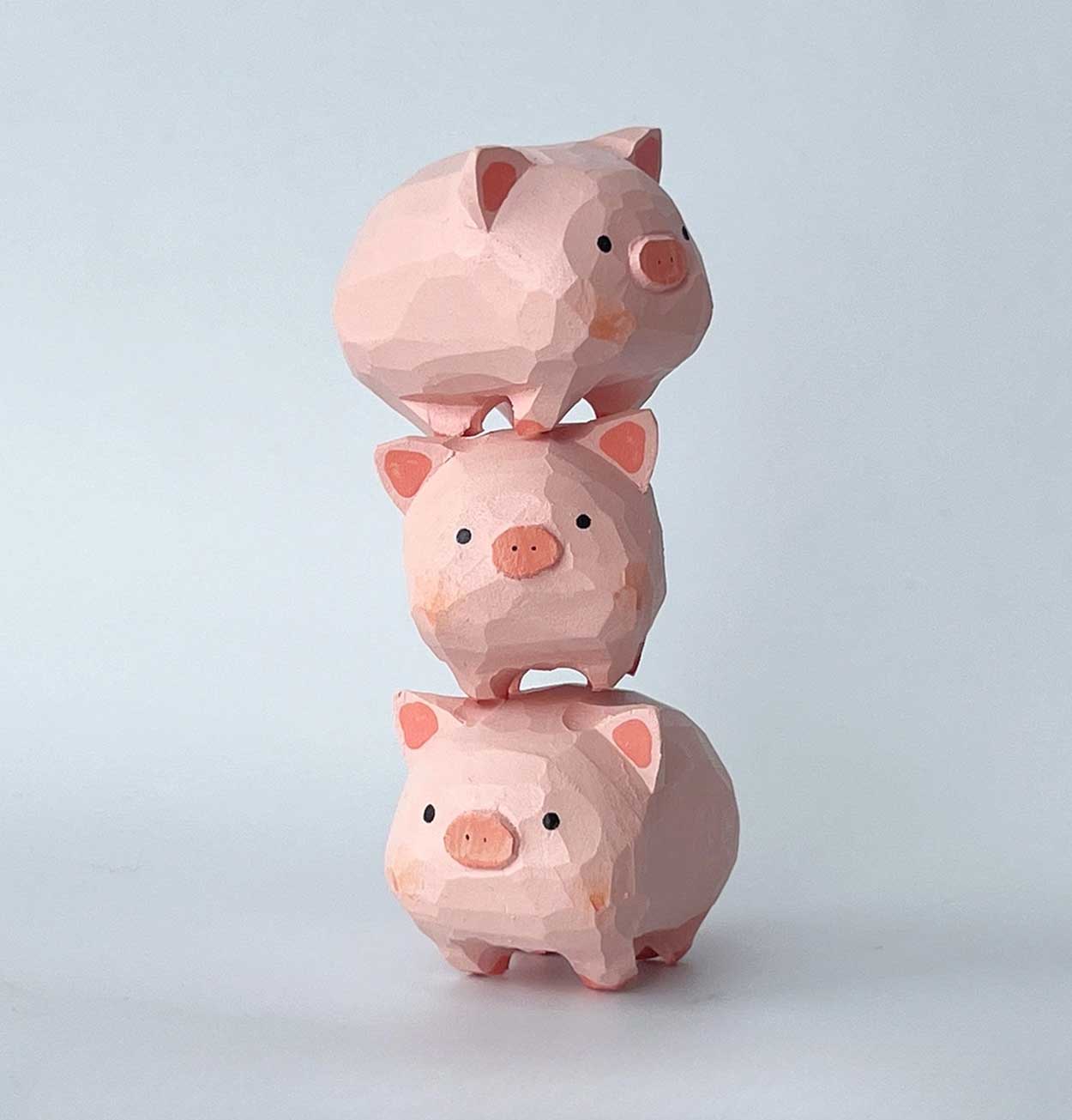 Gohobi Hand Crafted Wooden Pig