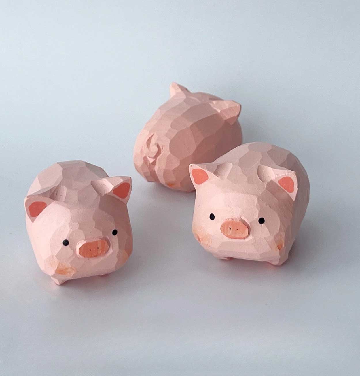 Gohobi Hand Crafted Wooden Pig