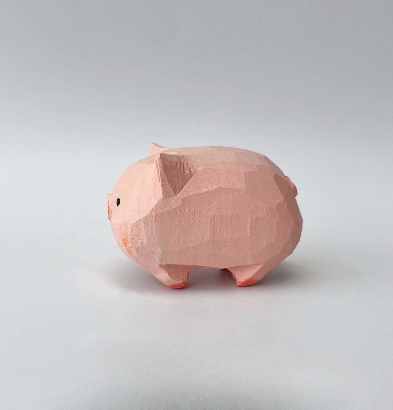 Gohobi Hand Crafted Wooden Pig