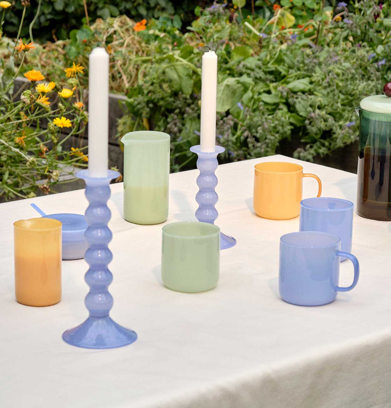 HAY Wavy Candleholder – Medium – Jade Light Blue