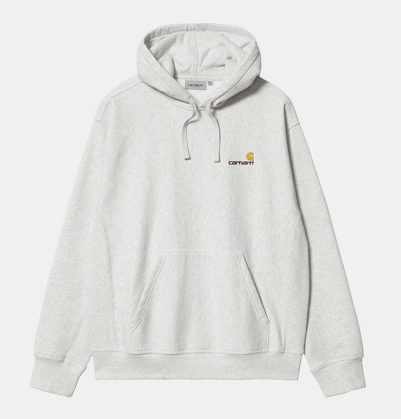 Carhartt WIP Hooded American Script Sweatshirt in Ash Heather