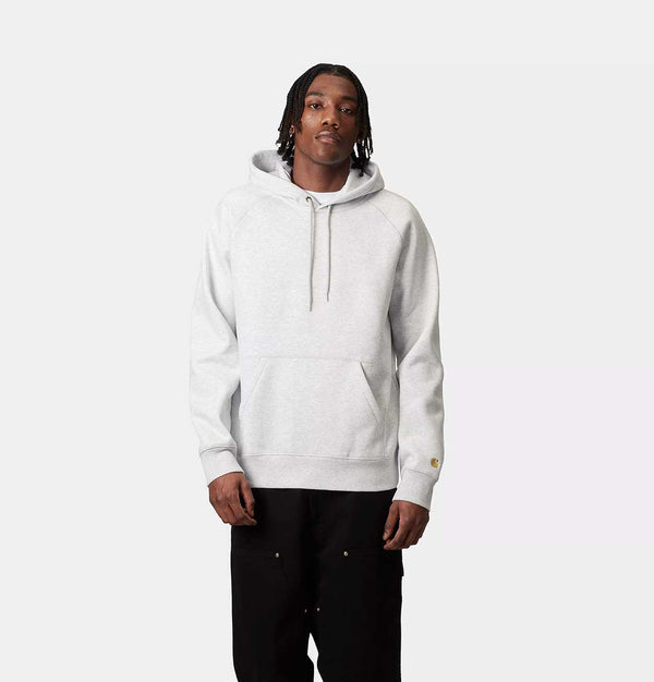 Carhartt WIP Hooded Chase Sweatshirt in Ash Heather