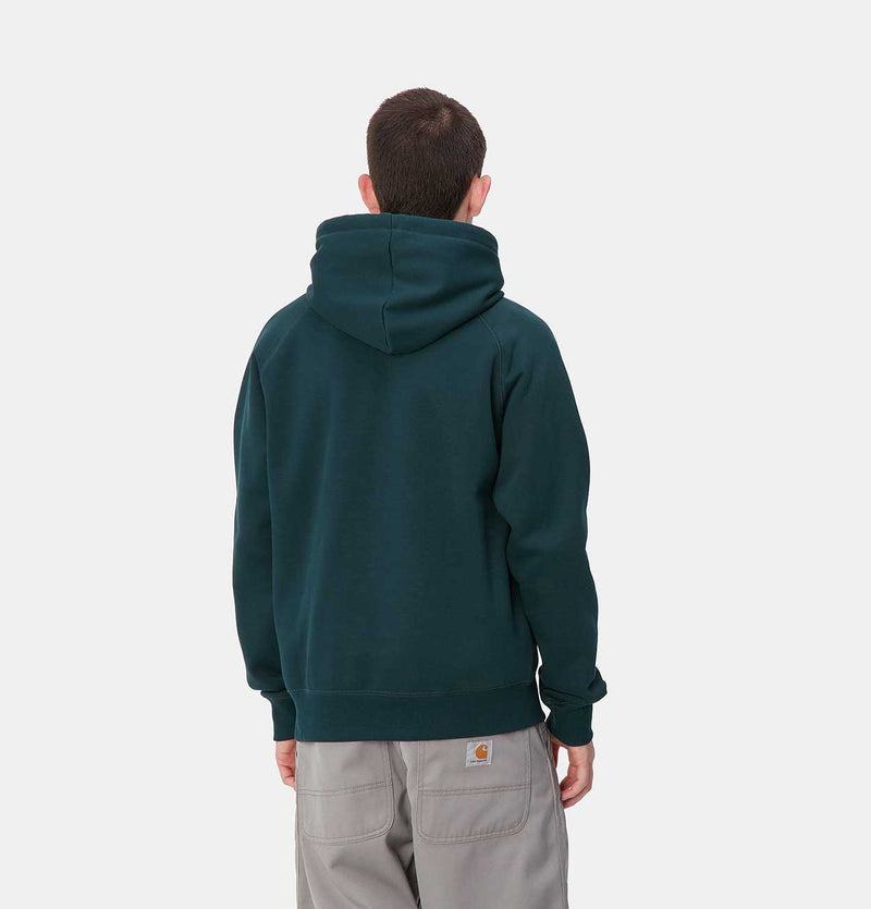 Carhartt WIP Hooded Chase Sweatshirt in Duck Blue