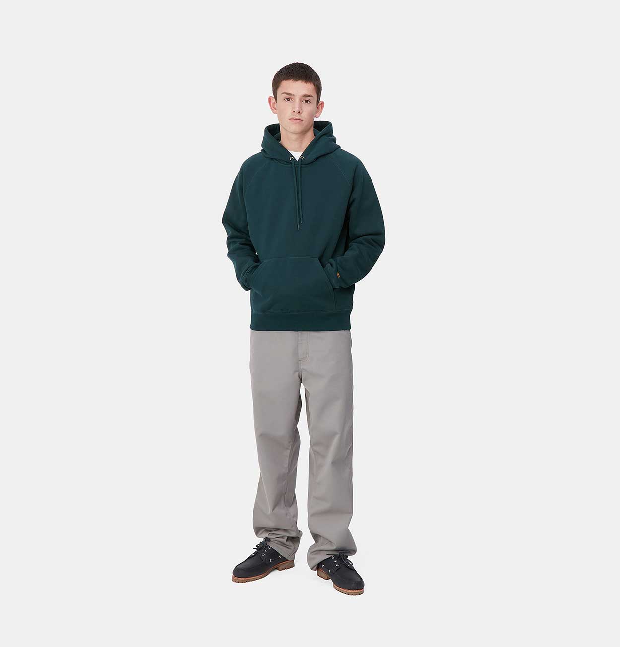Carhartt WIP Hooded Chase Sweatshirt in Duck Blue