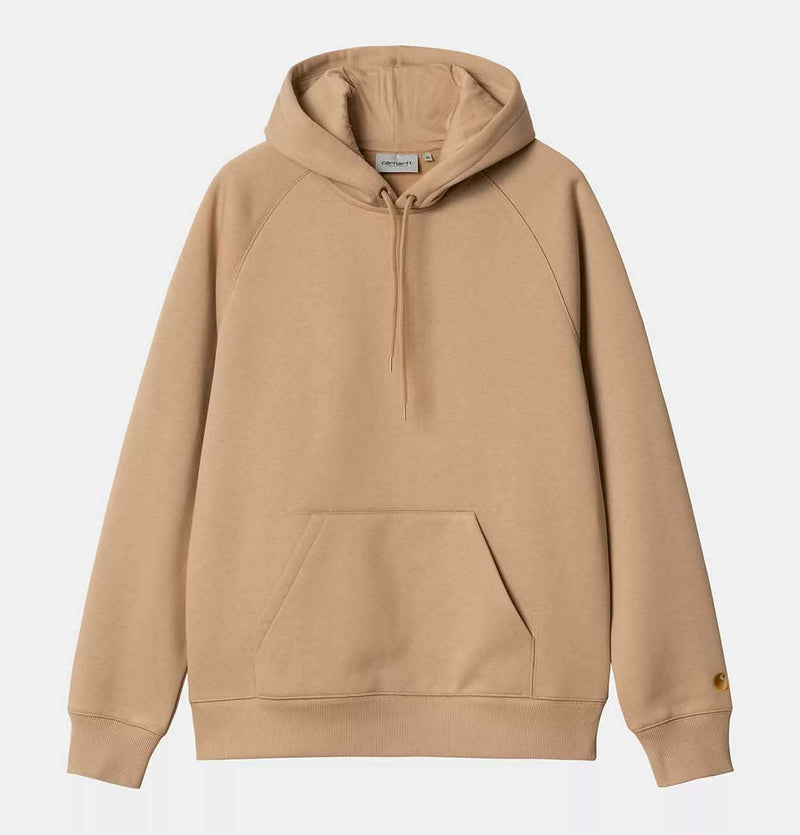 Carhartt WIP Hooded Chase Sweatshirt in Dusty H Brown