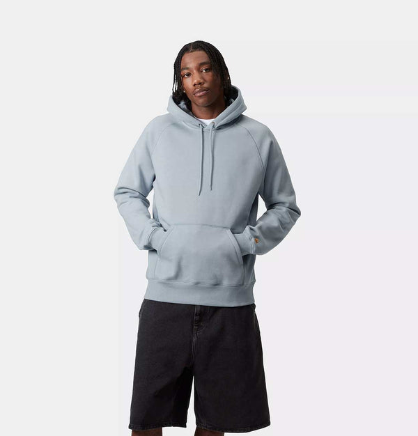 Carhartt WIP Hooded Chase Sweatshirt in Frosted Blue