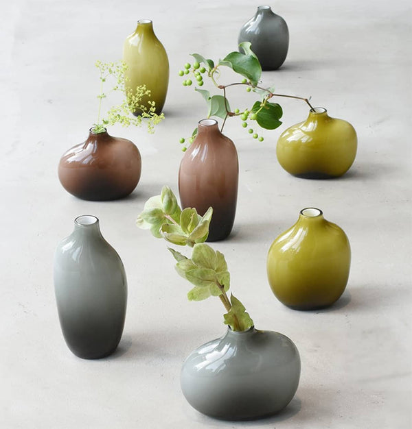 KINTO SACCO Glass Vase 01 in Grey