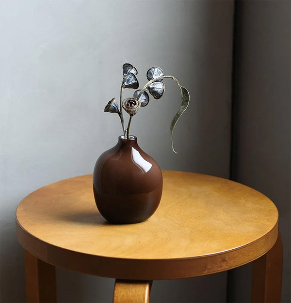 KINTO SACCO Glass Vase 02 in Brown