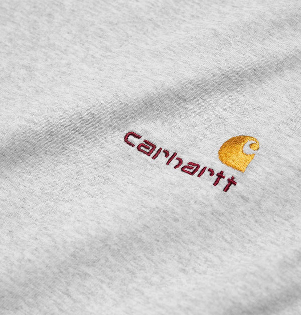 Carhartt WIP Long Sleeve American Script T-Shirt in Ash Heather