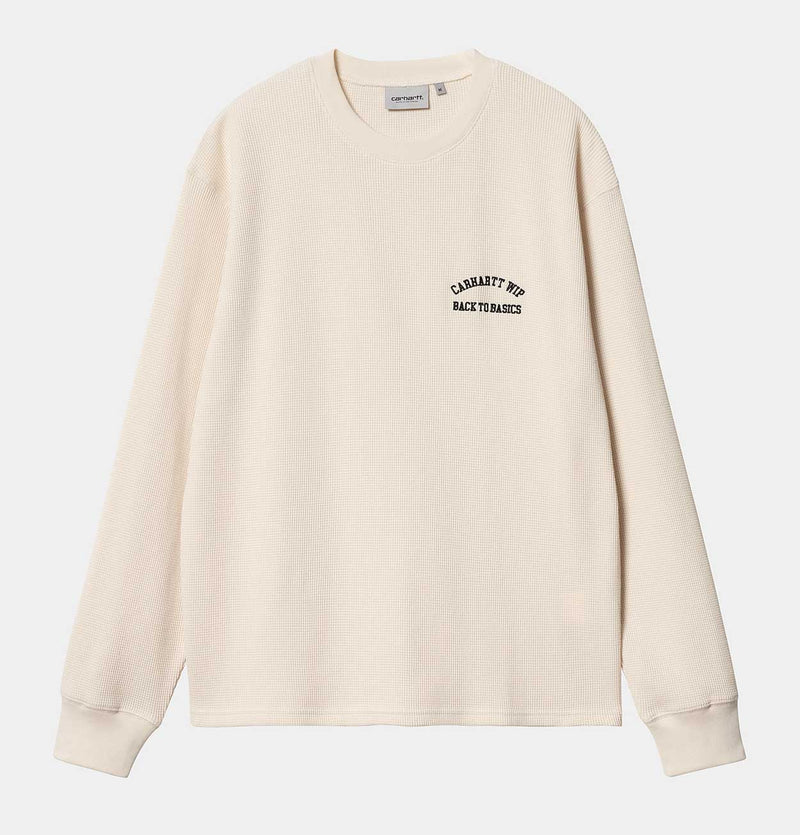 Carhartt WIP Long Sleeve Basics Script T-Shirt in Natural