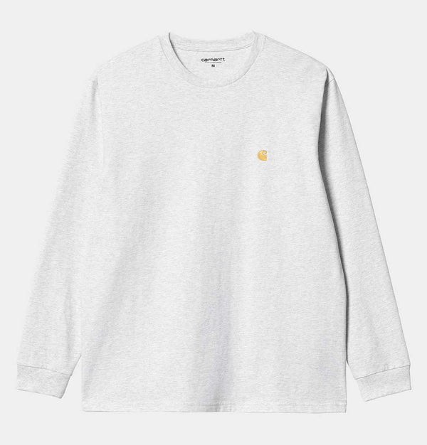 Carhartt WIP Long Sleeve Chase T-Shirt in Ash Heather