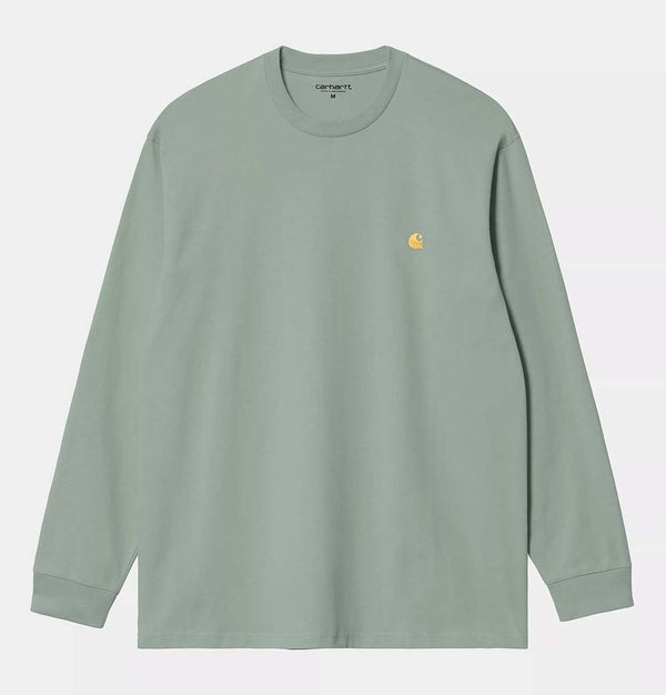 Carhartt WIP Long Sleeve Chase T-Shirt in Frosted Green