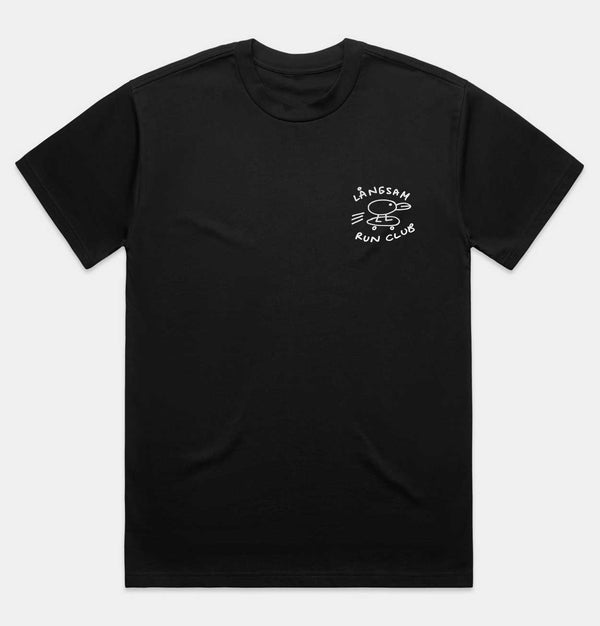 Långsam Run Club Bird T-Shirt in Black