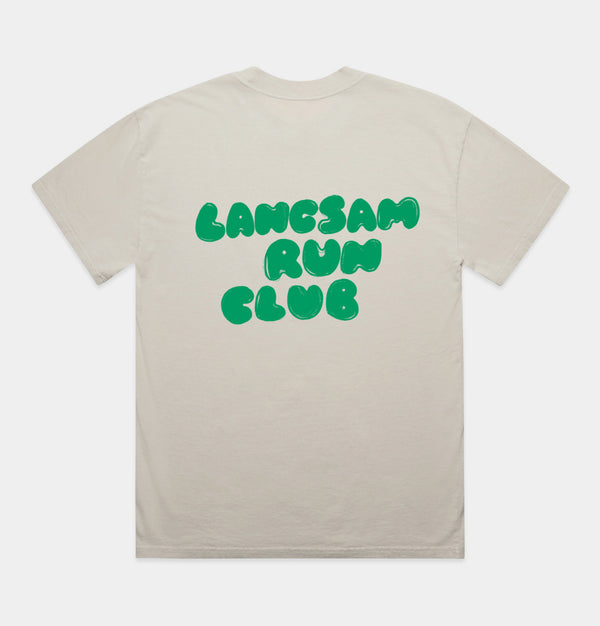 Långsam Run Club Heavy Faded Bubble T-Shirt in Ecru