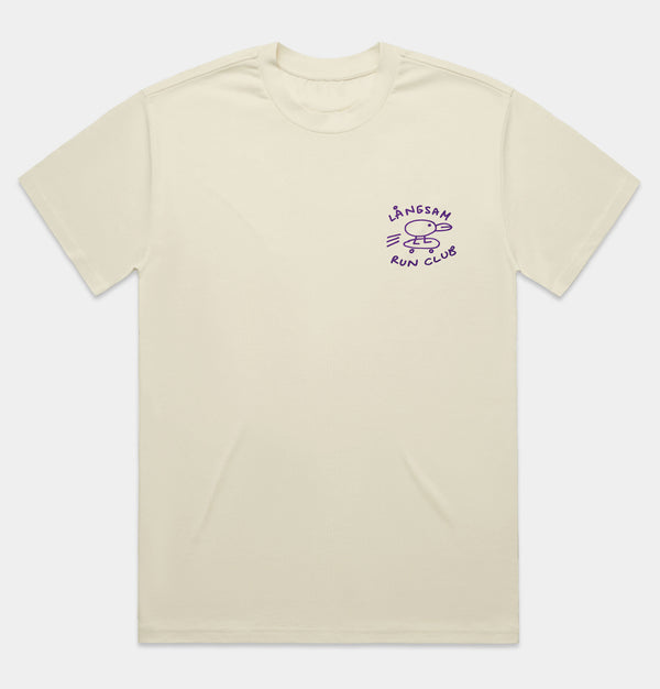 Långsam Run Club Bird T-Shirt in Butter