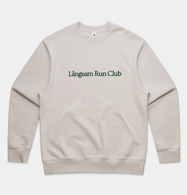 Långsam Run Club Heavy Embroidery Sweatshirt in Bone