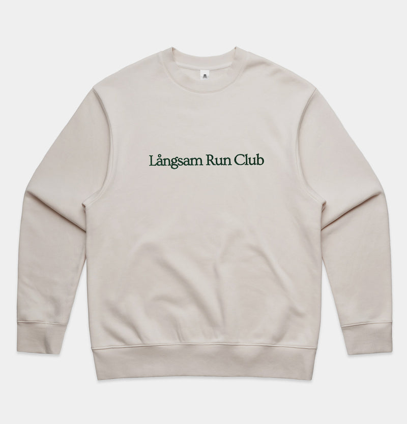 Långsam Run Club Heavy Embroidery Sweatshirt in Bone