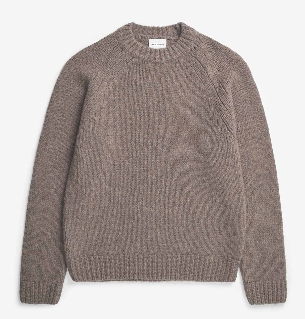 Norse Projects Birger Wool Raglan Jumper in Walnut