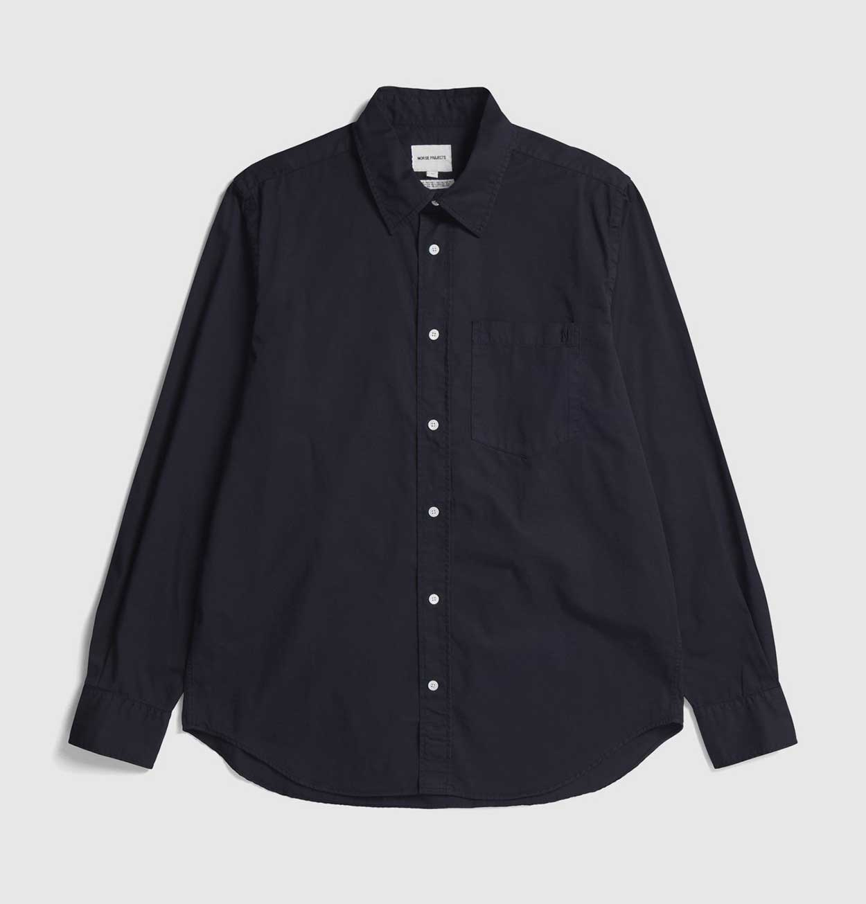 Norse Projects Algot Twill Shirt in Dark Navy