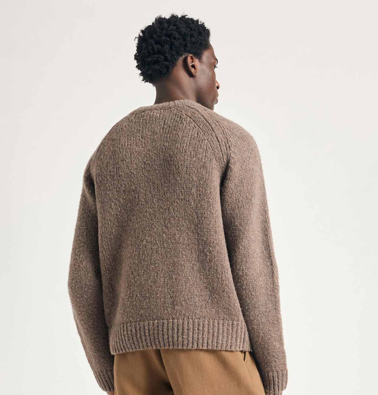 Norse Projects Birger Wool Raglan Jumper in Walnut