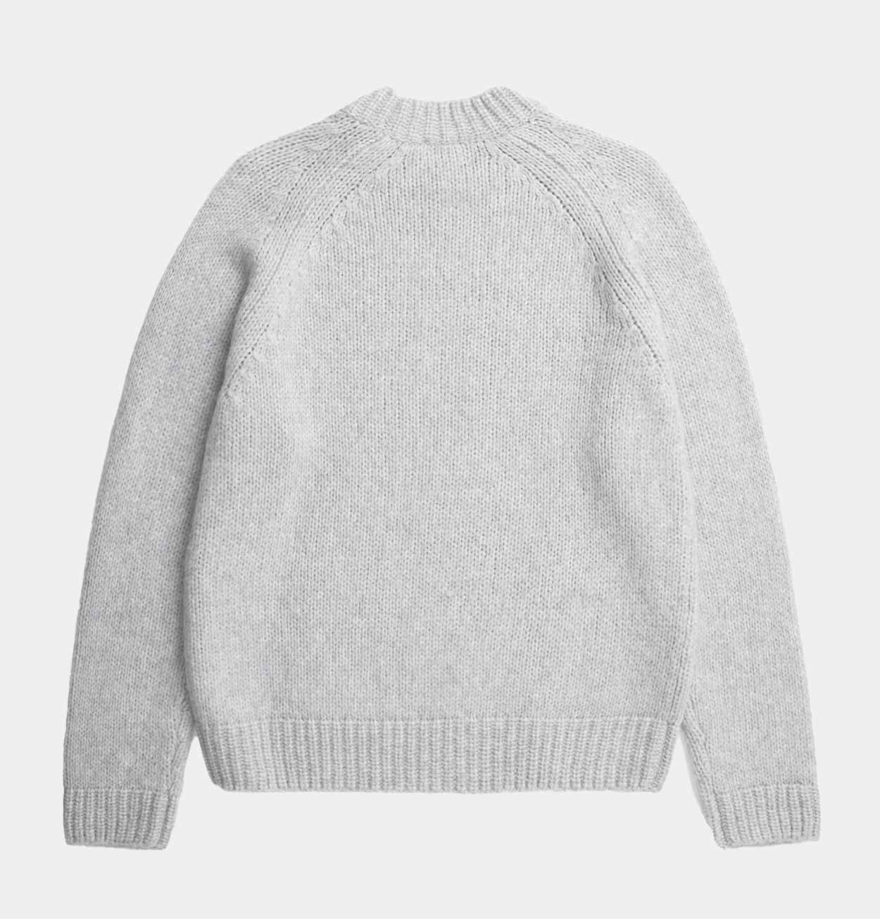Norse Projects Birger Wool Raglan Jumper in Light Grey Melange