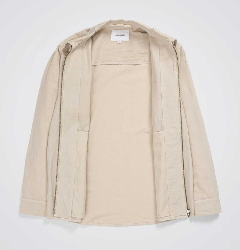 Norse Projects Julian Cotton Linen Jacket in Marble White