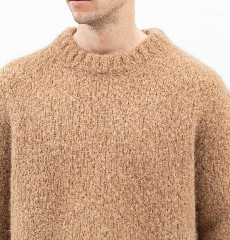 Norse Projects Rasmus Flame Alpaca Sweater in Camel