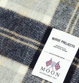 Norse Projects Moon Checked Lambswool Scarf in Navy