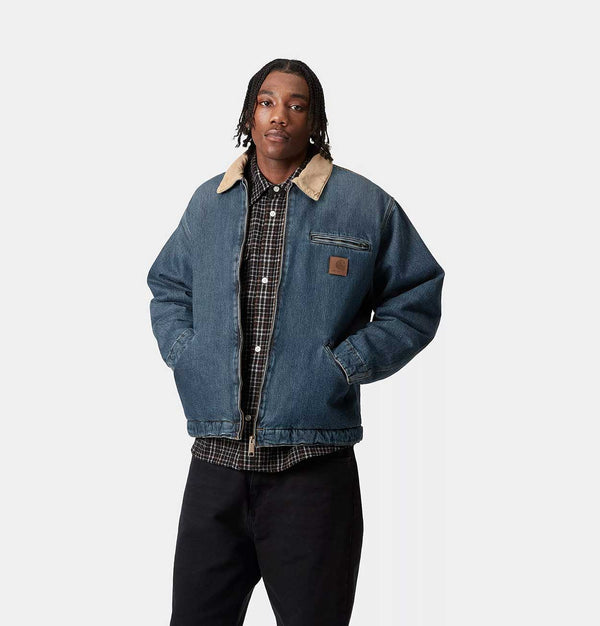 Carhartt WIP OG Detroit Jacket in Blue & Dusty H Brown