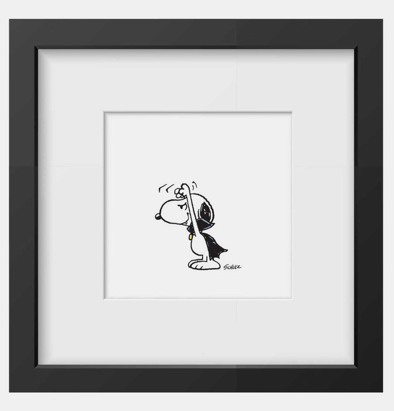 Peanuts Vampire Framed Handmade Print