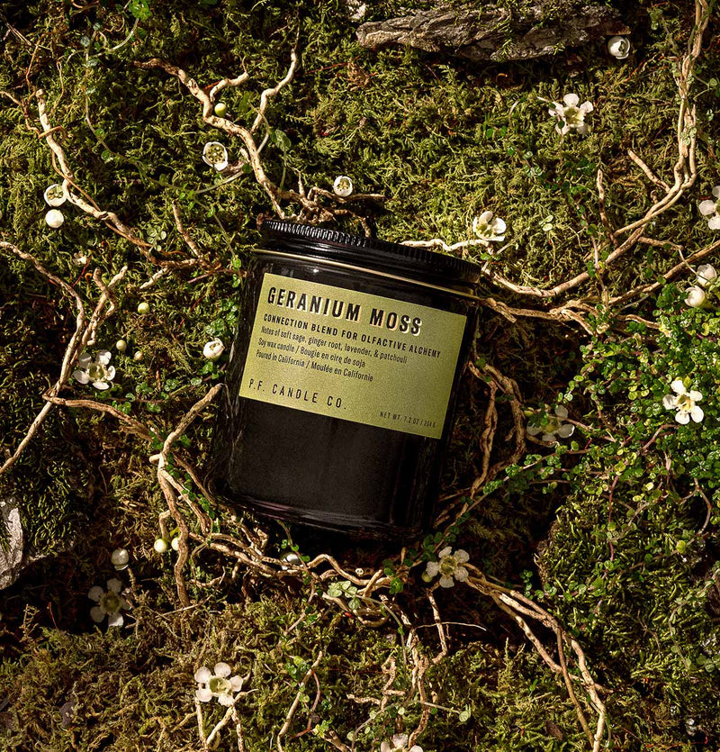 P.F. Candle Co. Alchemy Candle – 7.2oz – Geranium Moss