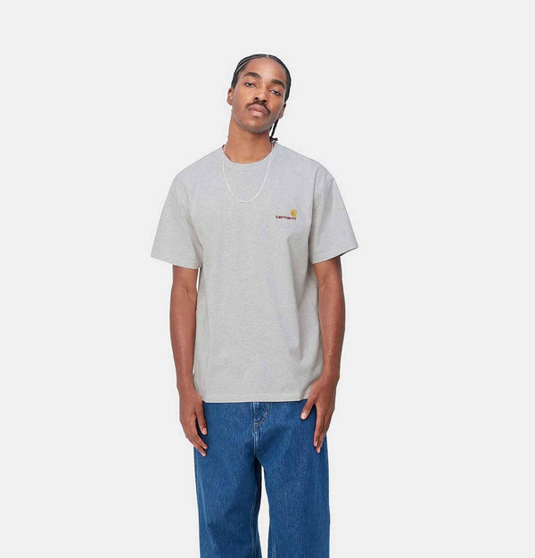 Carhartt WIP American Script T-Shirt in Ash Heather