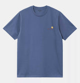 Carhartt WIP American Script T-Shirt in Blue Iris