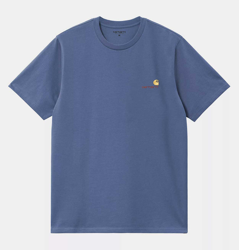 Carhartt WIP American Script T-Shirt in Blue Iris