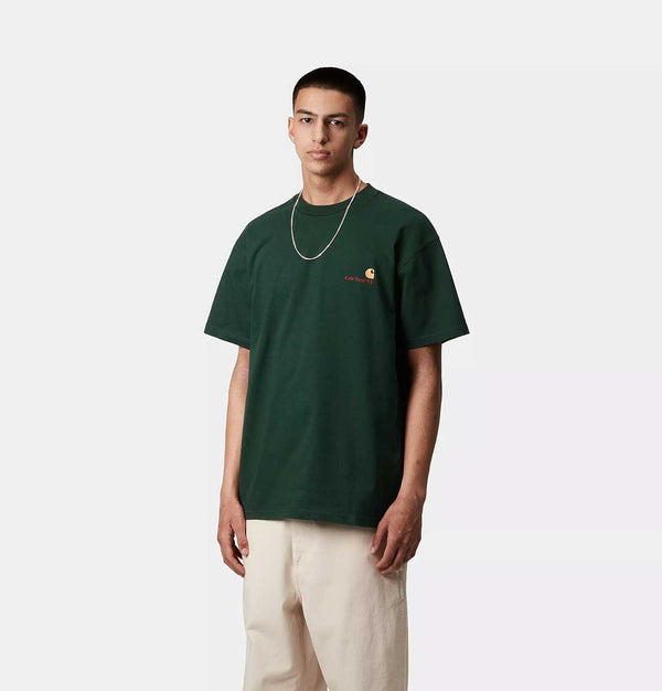 Carhartt WIP American Script T-Shirt in Conifer